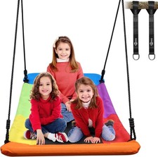 700lb Giant 60" Skycurve Platform Tree Swing Kids Adults W/ 2 Hanging