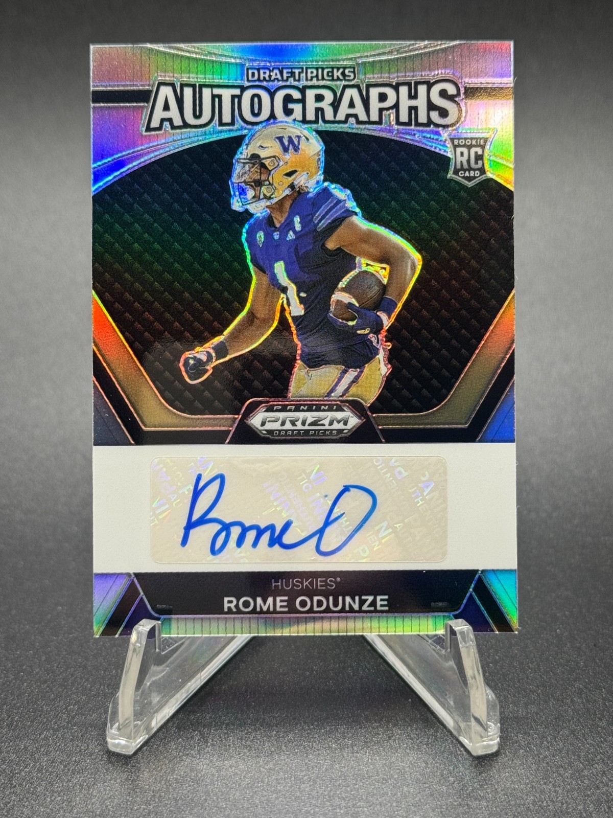 2024 Panini Prizm Draft Picks Silver Autographs Rome Odunze #DPA-ROE (AU, RC)