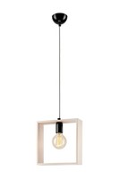Eckige HäNgelampe Holz GeweißT E27 LIA Wohnzimmer Esstisch Pendelleuchte