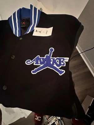 Jordan x Awake NY Men s Varsity Jacket L Black/Blue/White Snap