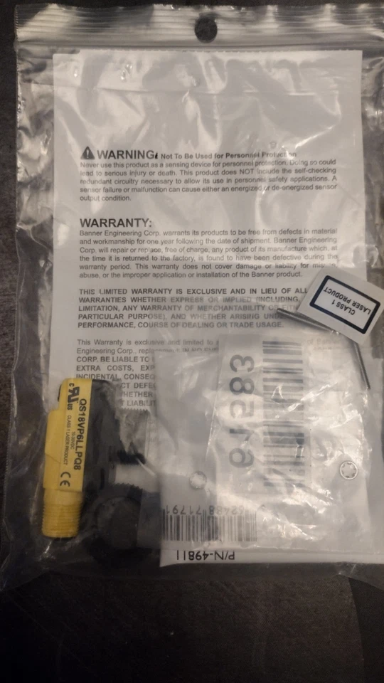 BANNER SQ18VP6LLPQ8 Photoelectric Sensor Brand New Fast Shipping - Image 2 of 2
