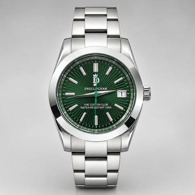 Dwellingham Cotton Club Green Sunburst 904L Automatic 28,800 vph w/ Box & Papers