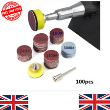 ITLY 1" 100pc Sandpaper Discs Kit 25mm Sanding Pads for Dremel Rotary Tools UK