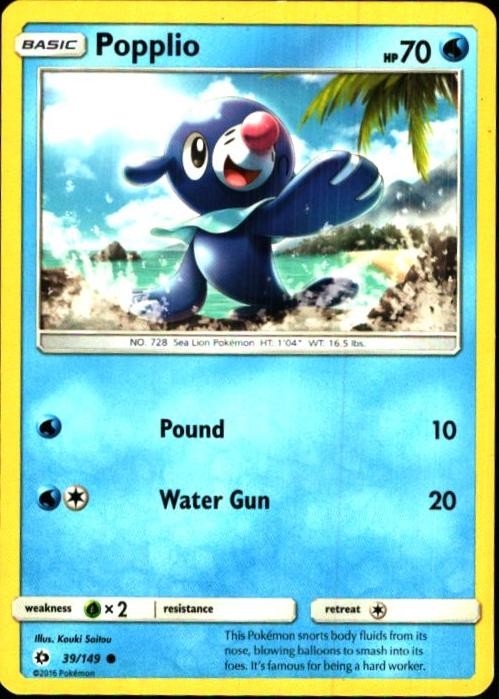 Popplio 39/149 C SM Base Set Pokemon LP