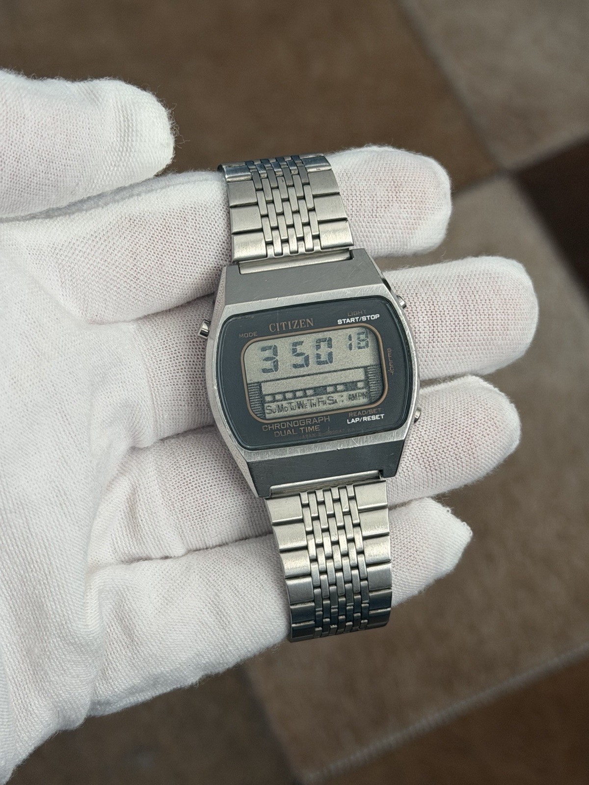 Rare Vintage Citizen Chronograph Dual Time Men’s Digital Sports Watch JDM 1970s