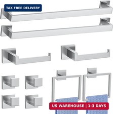 Brushed Nickel Bathroom Hardware Accessories Set 10-Piece Brushed Towel Bar Set