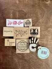 #60S Stambilities & others handmade designed by homemade  Rubber Stamps Lot of 8