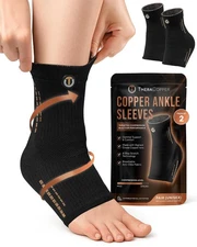 Copper Ankle Brace (2 Pack) — Compression Ankles Brace for Men & — Infused Co...