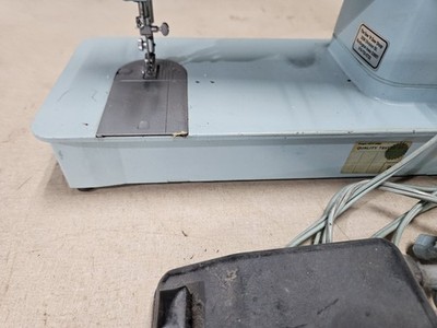 Vintage Singer Sewing Machine Model 348 Robin Egg Blue With Pedal