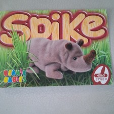 Ty Beanie Babies Spike Rhinoceros 2nd Edition Plush 1999 Ages 3-7, 4-7 Years