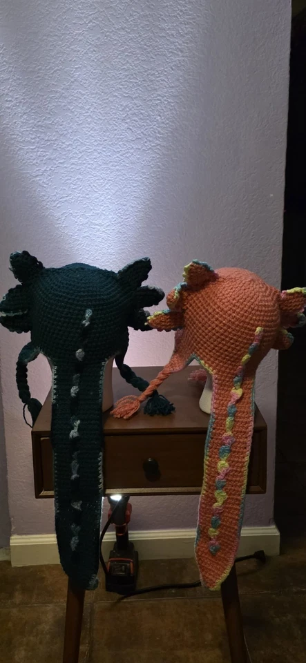 CORCHET HAT SET 2(Gorro Mexicano) TRADITIONAL HAND  MADE From Mexico  AXOLOTL - Image 4 of 4