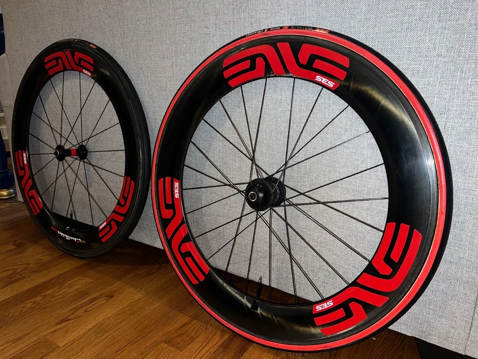 Juego de ruedas de freno de llanta tubular de carbono ENVE 7.8 SES rodamientos de velocidad de cerámica Shimano 11 Foto 3 de 4