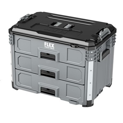FLEX STACK PACK Storage System 3Drawer Tool Box  FS1105, Grey/Black