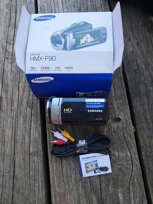 New - Samsung HMX-F90 BLACK HD Camcorder 52x Optical Zoom - 887276007885