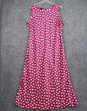 Talbots Maxi Dress Womens 14 Pink Polka Dot Sleeveless A Line Casual Summer