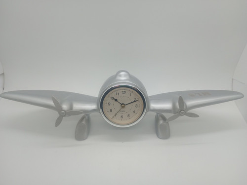 Sarsaparilla Propeller Plane Clock Art Deco Style Decor Metal Art Airplane - Picture 2 of 14