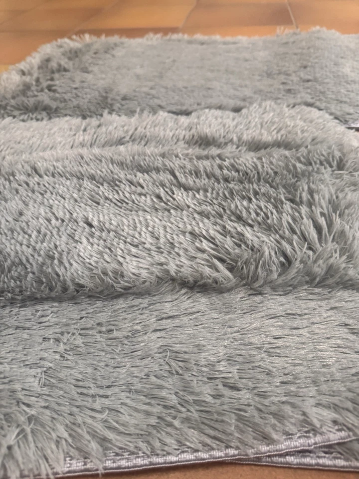 5-teiliges plüschiges Badteppich- Badezimmerset, Badewanne Matte, Grau - Bild 3 von 4