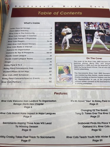 2003 Sacramento River Cats Vs Oakland Athletics Program Pacific Coast League - Picture 4 of 6