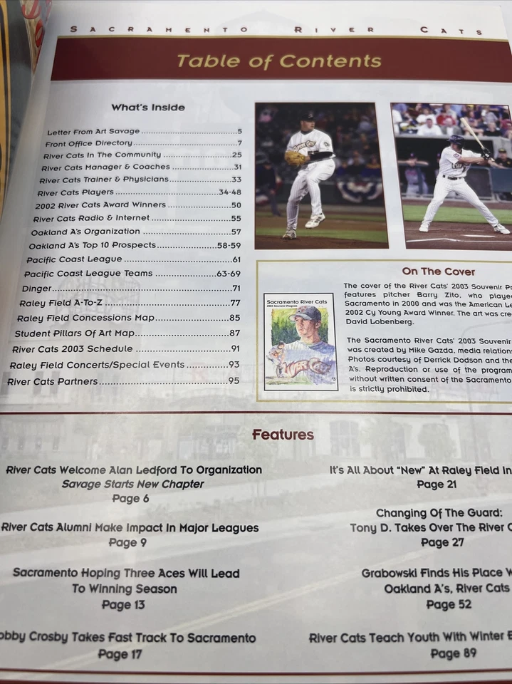 2003 Sacramento River Cats Vs Oakland Athletics Program Pacific Coast League - Image 4 of 4