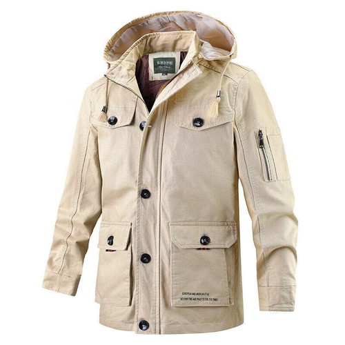 Men's Formal Work Autumn Jacket Cotton Outdoor Large Size Casual Mid Length Coat - Bild 4 von 21