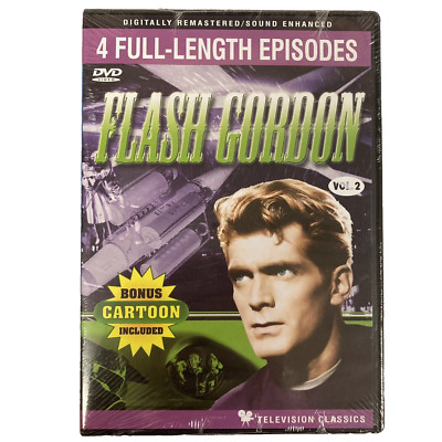 Flash Gordon Vol. 2 DVD New- 4 Episodes, Bonus Cartoon, Black & White