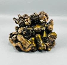 TEKFORM 925 Sterling Silver Composition Musician Angels Figurine 3.5" x 4.5"