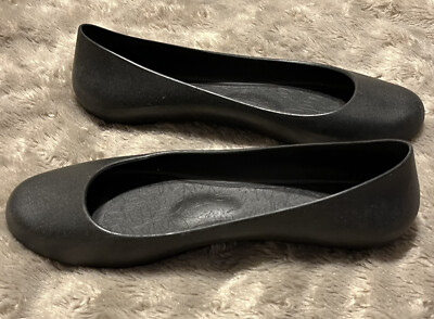 Okabashi Georgia Ballet Flat Molded Jelly Shoe Slip On Black Comfy Womens Size 6