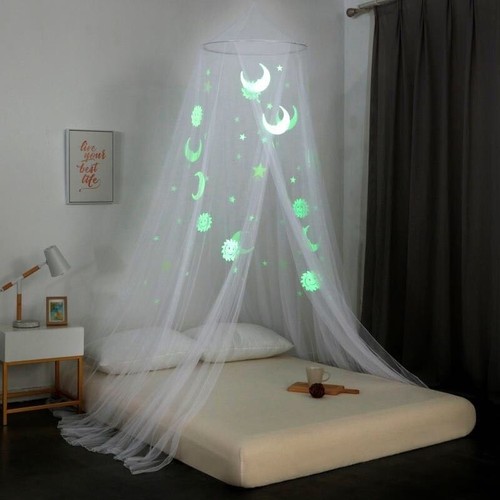 Halloween Glow in The Dark Bed Canopy Mosquito Net Fits Crib, Twin, Full, Q K CK - Imagen 17 de 26