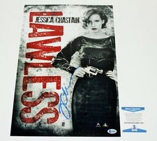 ACTRESS JESSICA CHASTAIN SIGNED 'LAWLESS' 12x18 MOVIE POSTER BECKETT COA BAS