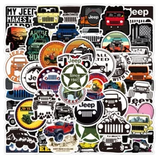 100Pcs JEEP Cartoon Sticker for Adults Teens Girls Scrapbooking Water Bottles