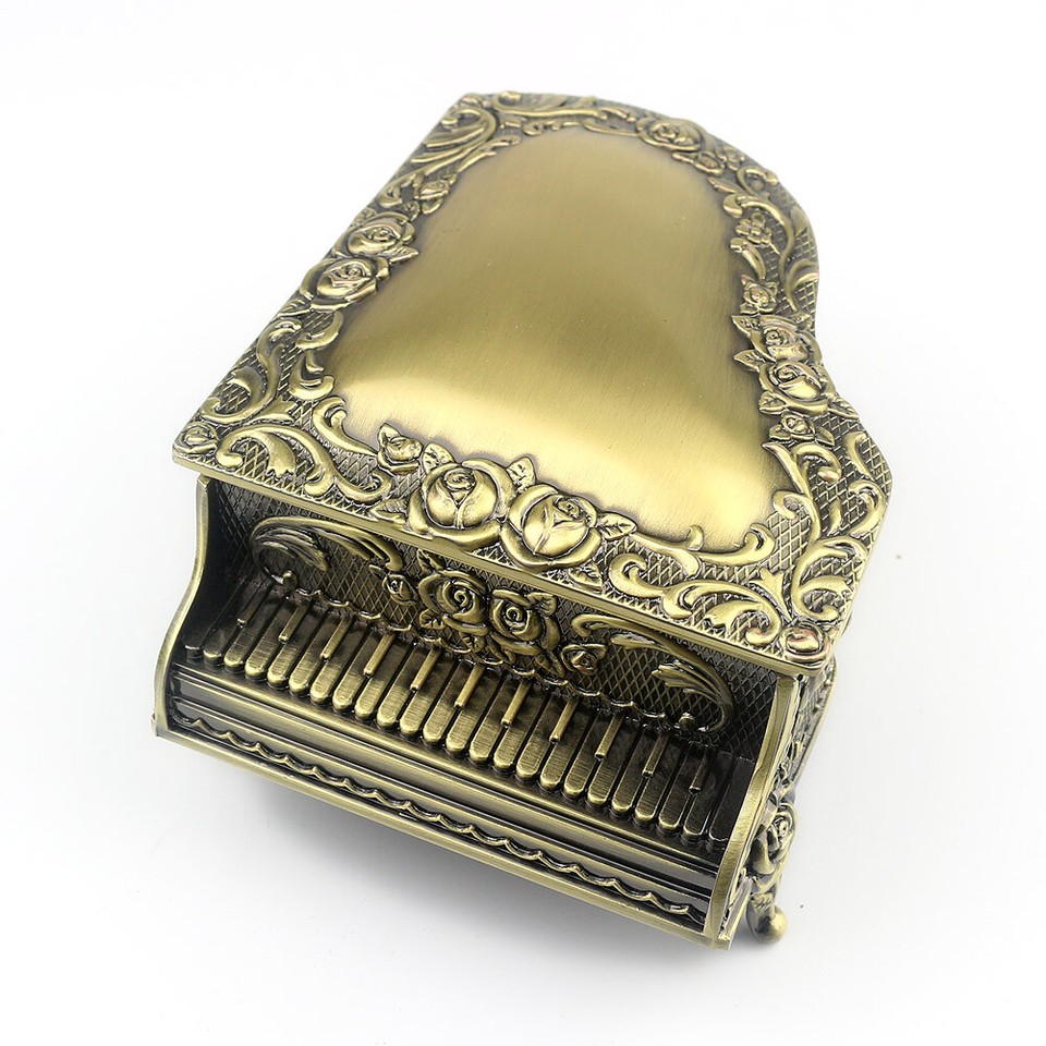GOLD COLOUR TIN ALLOY PIANO MUSIC BOX UNCHAINED MELODY eBay