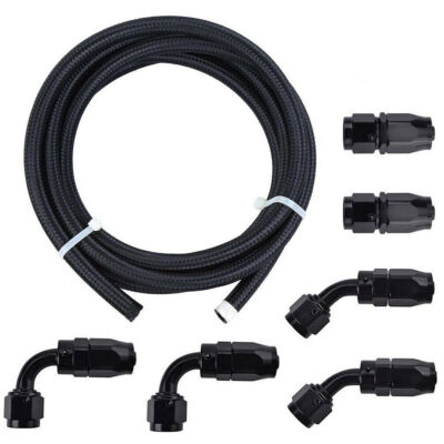 6AN 8AN 10AN Nylon Braided Fuel Line Oil/Gas/Fuel Hose End Fittings Kit