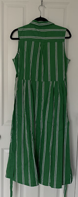 mango green striped dress Mango Striped Satin Dress in Green