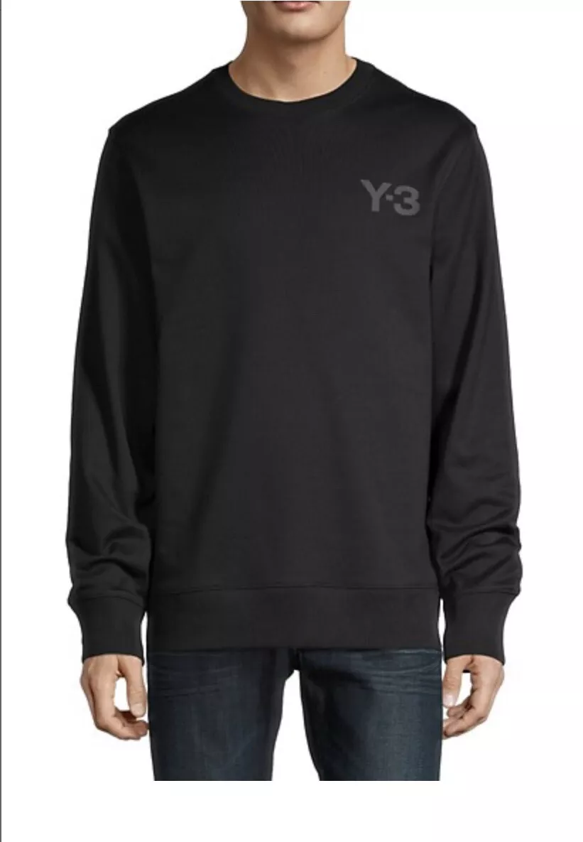 NWT Y-3 Yohji Yamamoto Adidas Classic Crewneck Logo Black