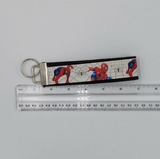 Spider-Man Ribbon Webbing Keychain Key Fob 6 inch handmade