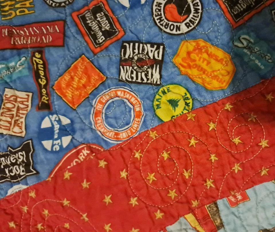 Manta acolchada vintage hecha a mano para niños pequeños 60"X 45" colores impresionantes Foto 4 de 4