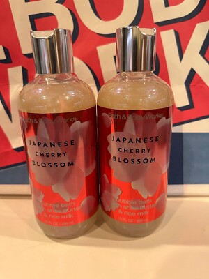 Bath & Body Works JAPANESE CHERRY BLOSSOM Bubble Bath Set of 2 NEW
