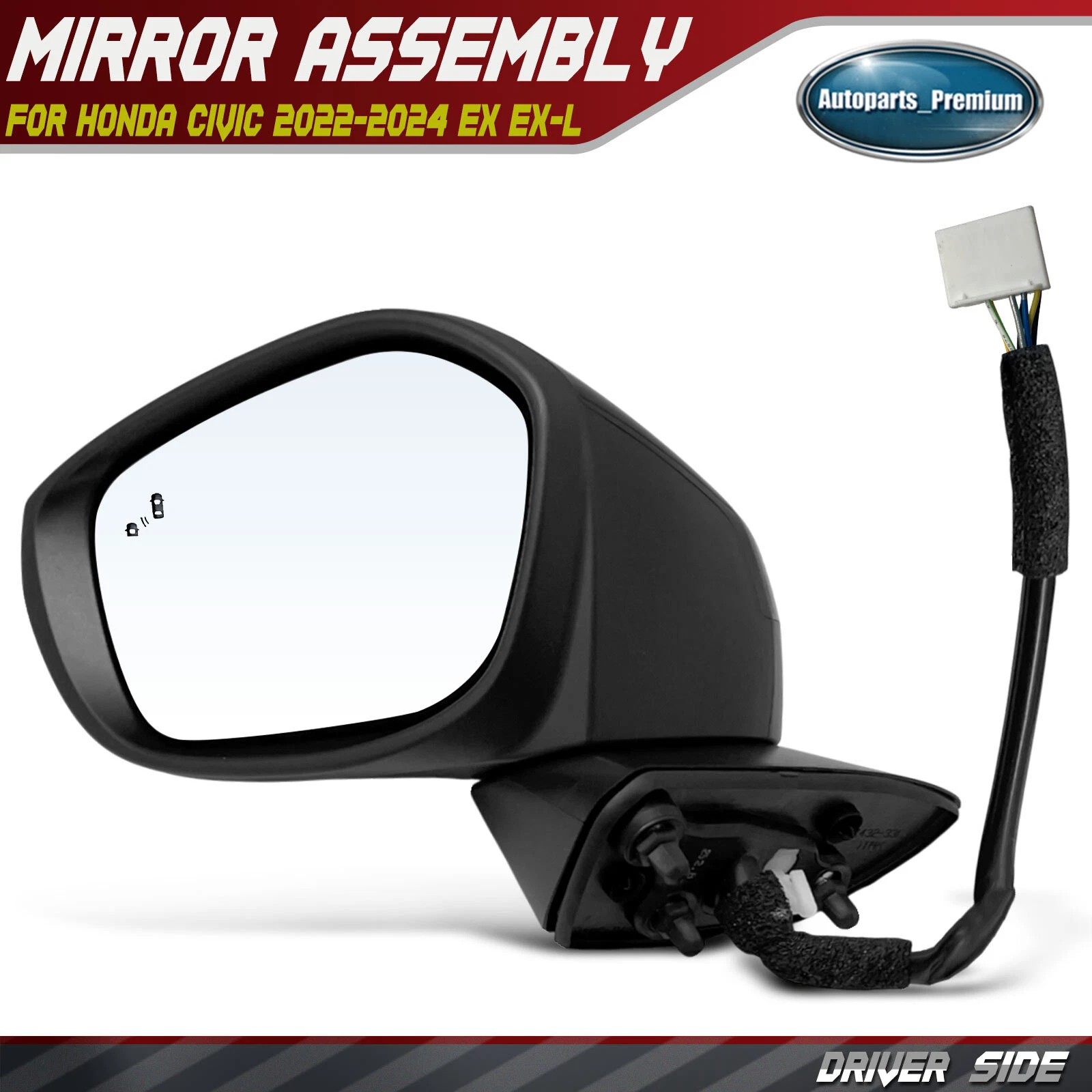 Driver Power Mirror with Manual Folding Heated for Honda Civic 2022-2024 EX EX-L
Opens in a new wind