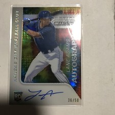 2015 Panini Prizm Tie-Dye Prizms /50 Lane Adams #62 Auto