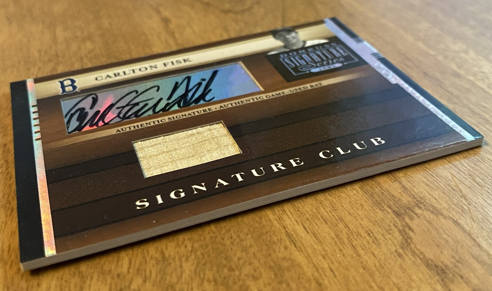 Carlton Fisk Auto 2005 Signature Club Series Game Used Bat Red Sox Baseball HOF view 4