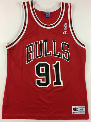 Chicago Bulls #91 Dennis Rodman basketball red shirt jersey NBA