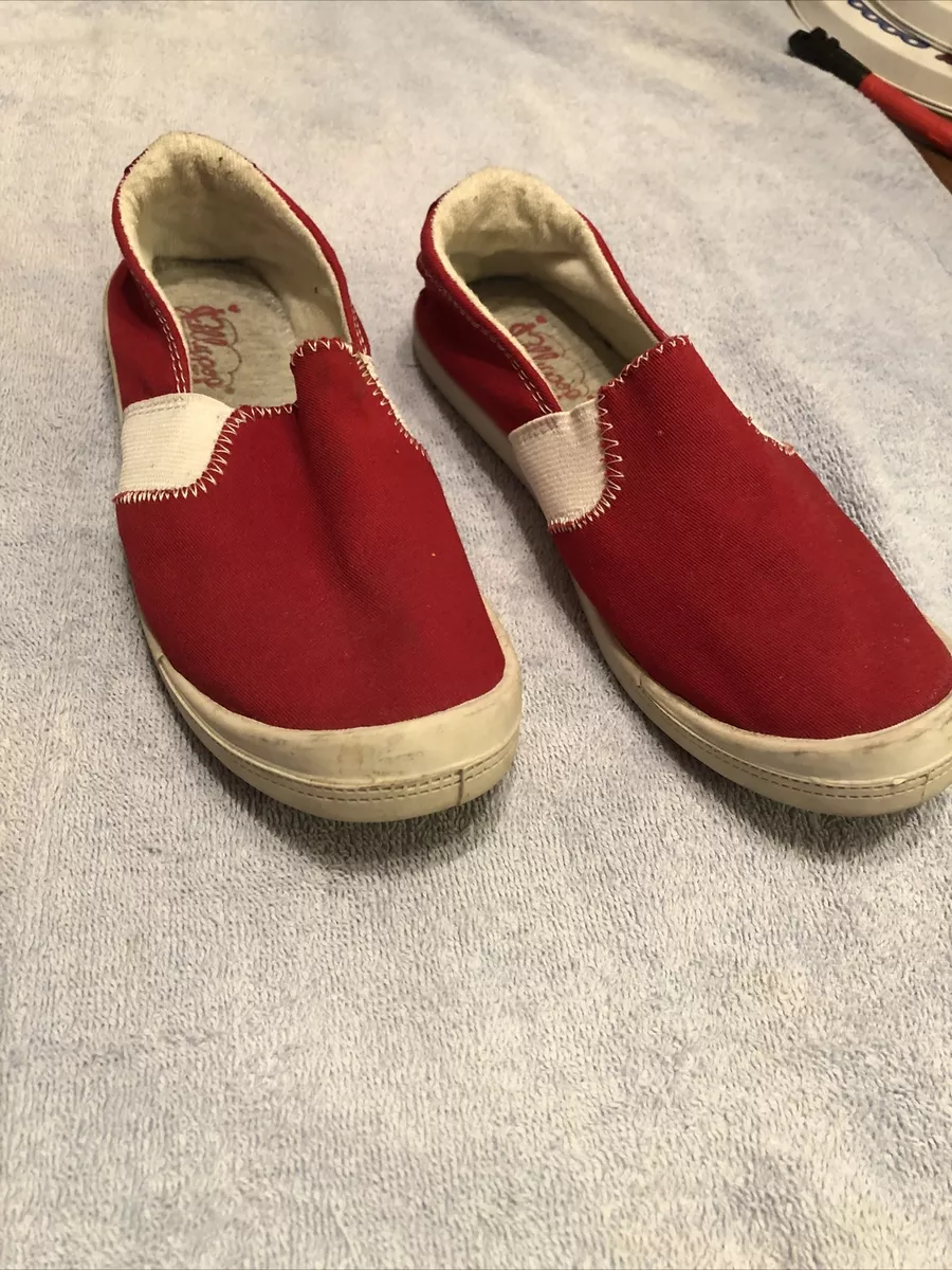 Jellypop Comfort Fit Coney Slip On Shoes Red And White 7 1 2