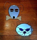 Cat & Dog Modern Art Sunglasses Mirror Glass Signed Kitten Puppy Animal Lover