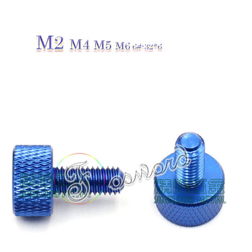 Royal Blue Alu Alloy Knurled Thumb Screw Thumbscrew Knob Bolt M3 - 6 PC Chassis - Picture 1 of 5