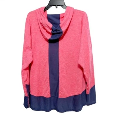 Lane Bryant Livi Pink Purple Mesh Lightweight Hoodie Women's Plus Size 2X - Image 1 of 4