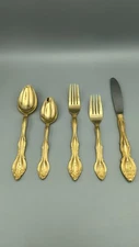 Everbrite Deluxe EVS10 Stainless Gold Flatware Flowers Scroll- You Choose Choice