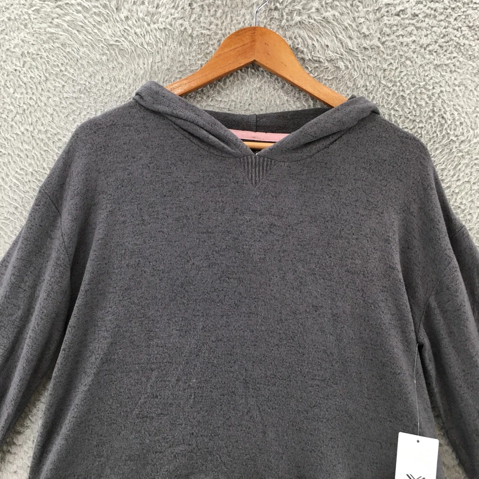 Xersion Hooded Sweatshirt Womens 2XL Gray Pullover Hooded Long Sleeve V-Neck - Image 2 of 4