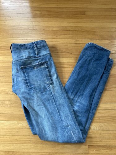Jeans Diesel Negro Dorado Para Hombre 31x33 Azul Lavado Bolsillos Tachonados Postroki - Den