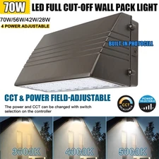 Full Cut-Off LED Wall Pack Light 28/42/56/70W Photocell 3K/4K/5K Flood Lighting