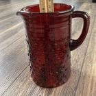 Vintage Anchor Hocking Royal Ruby Red Glass Hobnail Pitcher! 8 / 60 Oz. MCM